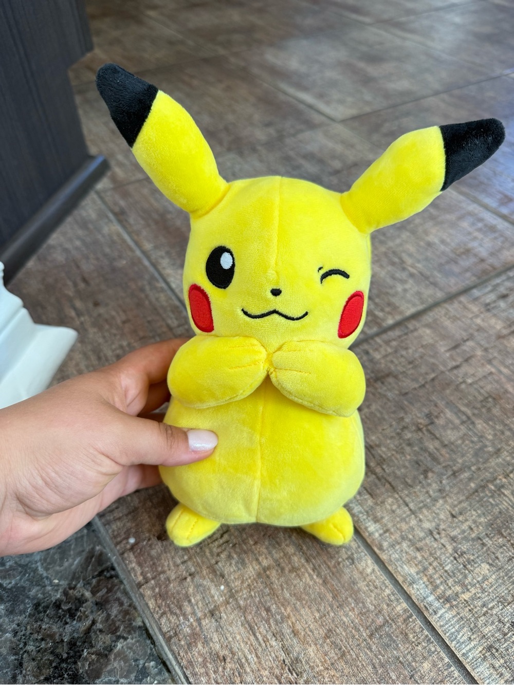 Yellow Pikachu Plush Toy - Soft Winking Character